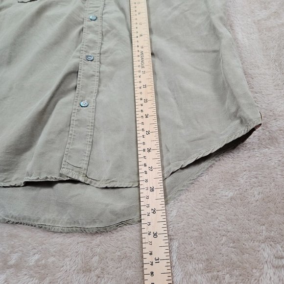 Ted Baker Button-Down Shirt Men's Size 3 Long Sleeve Olive Green Pockets - Picture 4 of 10